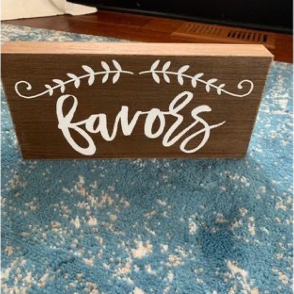 12”x6” favors wooden sign